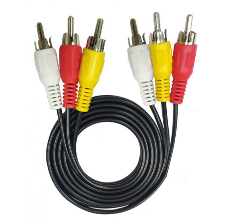 Lumax DC2130 Кабель 3RCA-3RCA 3 м (черн.) Кабель  LUMAX - bologoe-experts.ru – фото 1