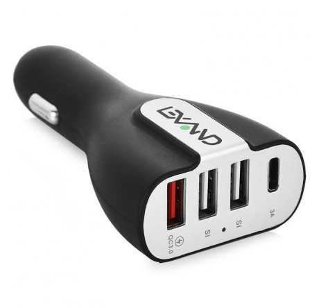 Lexand USB LP-4C (черный) азу с четырьмя портами  Автомобильное зарядное устройство  LEXAND - bologoe-experts.ru – фото 1