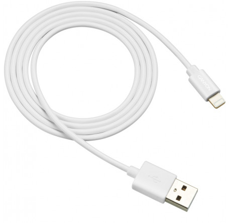 Canyon CNS-MFICAB01W Ultra-compact MFI Cable, certified by Apple, 1M length, 2.8mm , White co Кабель CANYON - bologoe-experts.ru – фото 1