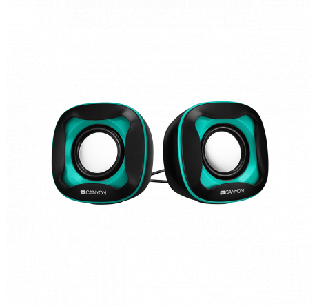 Canyon USB 2.0 Speaker black+light blue 7472C 2*3W 4 Ohm ABS 1.2m cable with USB2.0 & 3.5mm  Колонки CANYON - bologoe-experts.ru – фото 1