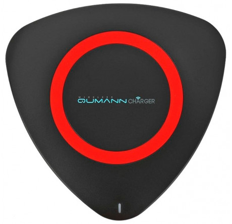 Qumann QWC-01 Wireless Delta Qi Charger Black/Red ring 50511 Беспроводное зарядное устройство  QUMANN - bologoe-experts.ru – фото 1