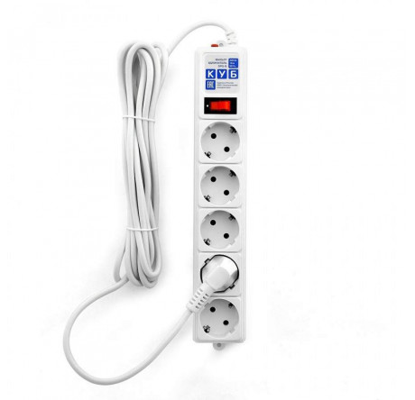 Сетевой фильтр Power Cube SPG-B-15-WHITE 5,0 м 5 розеток белый 1 Power Cube - bologoe-experts.ru – фото 1