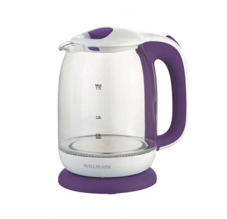 Чайник Willmark WEK-1704G  белый/фиолетовый WILLMARK - bologoe-experts.ru – фото 1