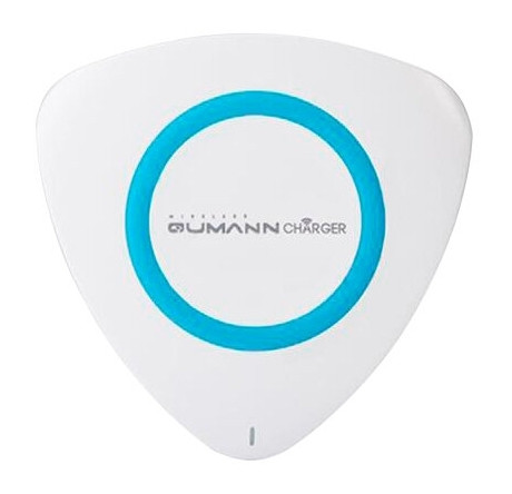 Qumann QWC-01 Wireless Delta Qi Charger White/Blue ring 50514 Беспроводное зарядное устройство  QUMANN - bologoe-experts.ru – фото 1