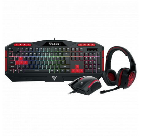 Gamdias POSEIDON M1 (мембранная USB, 5 кнопок, 3200 DPI,  Набор игровые клавиатура, мышь и гарнитура Asus - bologoe-experts.ru – фото 1