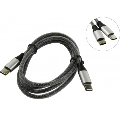 Deppa Alum USB Type-C - USB Type-C, алюминий/нейлон, USB 2.0, 3A, 1.2м, графит, Deppa 72248 Кабель  DEPPA - bologoe-experts.ru – фото 1