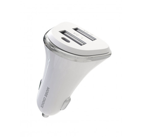 More Choice AC22 2USB 2.4A  белый Автомобильное зарядное устройство  MORE CHOICE - bologoe-experts.ru – фото 1