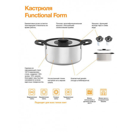 Кастрюля Fiskars FF 1026579 Fiskars - bologoe-experts.ru – фото 3
