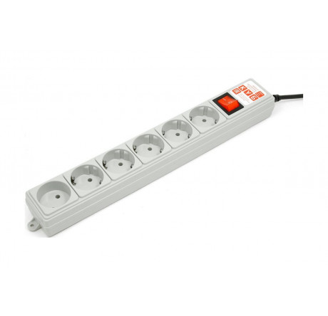 Сетевой фильтр Power Cube 3,0 м 6 розеток (серый) 10А/2,2кВт SPG Power Cube - bologoe-experts.ru – фото 1