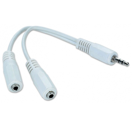 Gembird CCA-415W, джек3.5->2х джек3.5 10см GEMBIRD - bologoe-experts.ru – фото 1