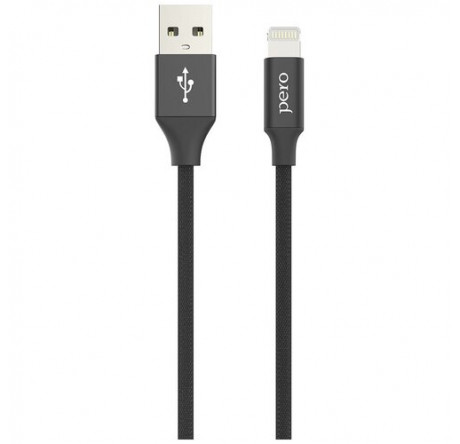 PERO DC-03 8-pin Lightning, 2А, 1м, черный Дата-кабель  PERO - bologoe-experts.ru – фото 1