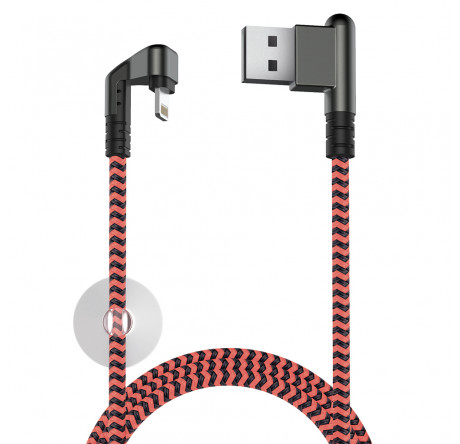 Olmio X-Game Neo USB 2.0 - Lightning, 1.2м, 2.1A, игровой, угловой USB A 038905 Кабель  OLMIO - bologoe-experts.ru – фото 1