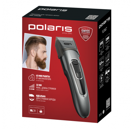Polaris PHC 2502RC серый Машинки для стрижки волос Polaris - bologoe-experts.ru – фото 1