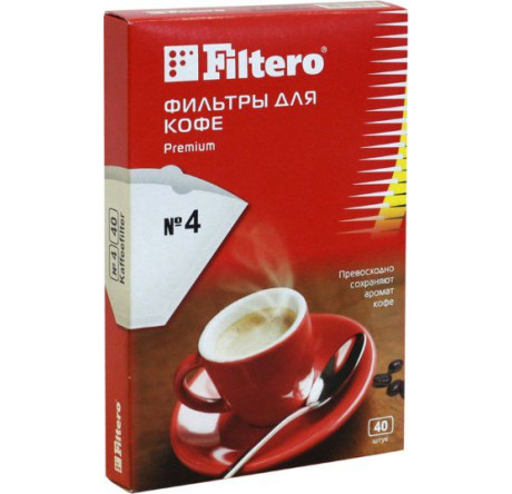 Фильтры для кофе Filtero №4/40, белые Filtero - bologoe-experts.ru – фото 1